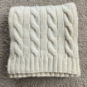 Lands' End Wool Cable Knit Ivory Scarf
